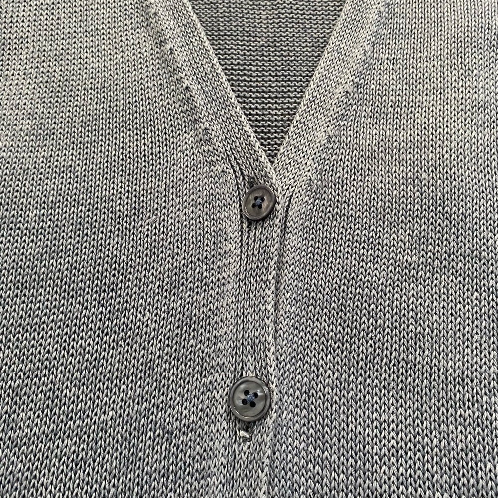 Talbots 100% Linen Cardigan Sweater Small Blue Three Quarter Sleeve Lightweight - Picture 2 of 11